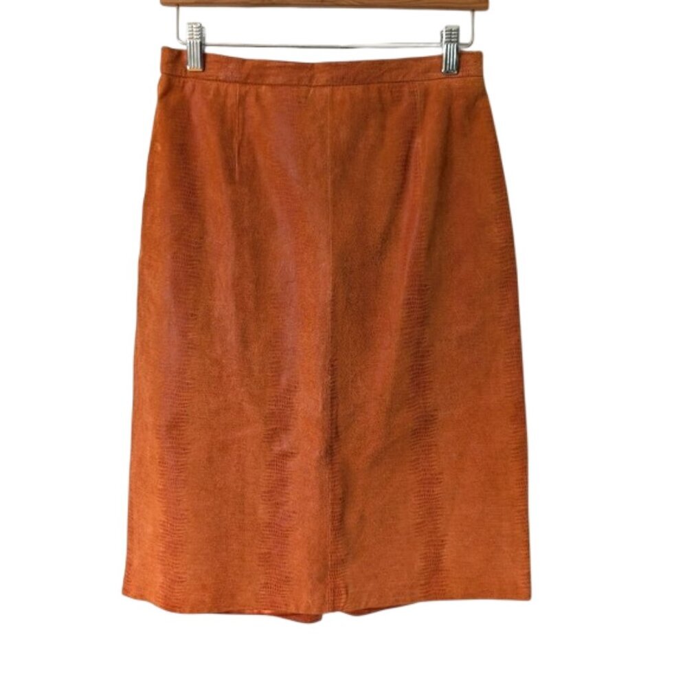 Vintage Jerry Lewis  Snake Print 100%‎ Genuine Leather Skirt Size 6